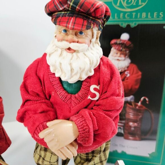 Kurt Adler KSA Collectibles Tee Time Santa On The Green Mr & Mrs Claus Figurines - Picture 5 of 16